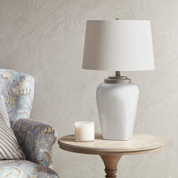 Martha Stewart Jemma Ceramic Table Lamp White