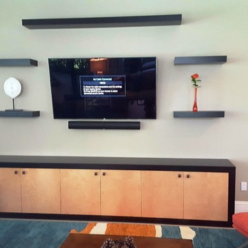 Entertainment Console with Floating Shelves