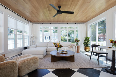 Sunroom - contemporary sunroom idea in Bridgeport