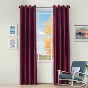 Superior Jaxon Blackout 2 Panel Curtains (52X108)-Mulberry