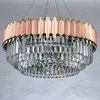Luxury Gold/Pink Round/Rectangle Crystal LED Chandelier For Dining Room, Dia31.5"