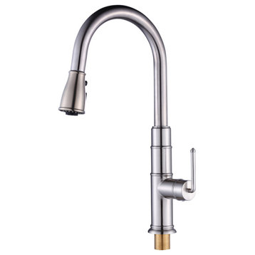 Modern Kitchen Single-hole Faucet LB-8505, Brushed Nickel