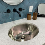 Sinkology - Freud 19.25" Undermount Bathroom Sink in Nickel - Traditional beauty doesn’t always come with modern features. The Freud undermount nickel bath sink combines a classic design with a modern undermount style. The built-in overflow system sets your mind at ease by ensuring the water stays in the bowl - where it belongs. This durable, solid hammered brass sink is nickel-plated by skilled craftsman for beauty and strength, and  is protected by our lifetime warranty.
