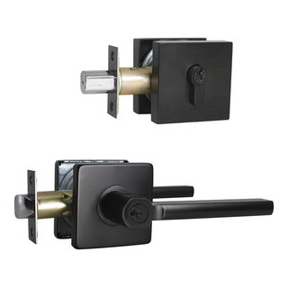 Heavy Duty Exterior Door Knob with Double Keyed Deadbolt - Transitional -  Cabinet And Drawer Handle Pulls - by Imtinanz, LLC