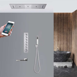 Phone Controlled Led Musical Shower System, Style A - Phone Control Light - Showerheads And Body Sprays