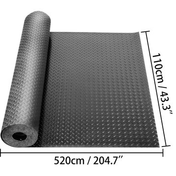 VEVOR Garage Floor Mat Anti-Slide Diamond Mats, Black, 17x3.6 Ft - 2 Pack