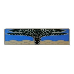 Inviting Home Inc. - Horizontal Royal Palm Pull, Antique-Style Pewter-Periwinkle - Cabinet And Drawer Handle Pulls