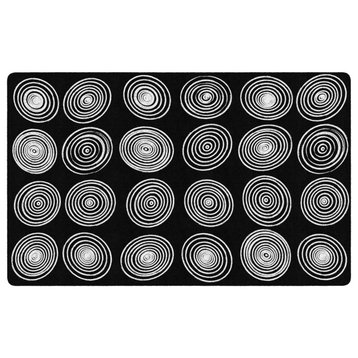 Flagship Carpets FA1840-44FS Circles Black And White