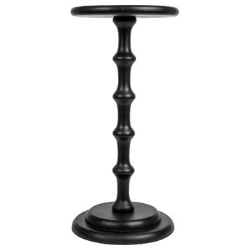 Ergo Pedestal Cocktail Side Table, Dove Grey, Black