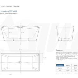 SPEC Aqua ONDULATO 59" Free Standing Bathtub - Bathtubs