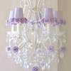 5 Light Lavender Rose Crystal Chandelier