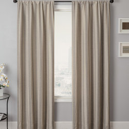 Blindsgalore Signature Drapery Panel: Azure Chevron - Curtains