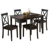 Jofran 261 Series 5-Piece Dining Table Set in Burly Brown and Black