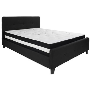 Queen Platform Bed Set-Black