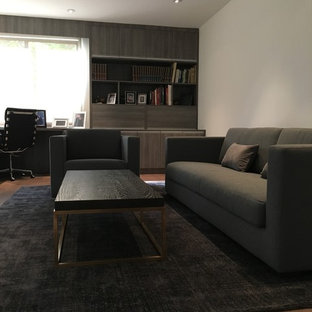 Design ideas for a modern home office and library in Los Angeles.