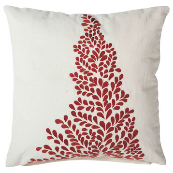 Vickerman 18" x 18" Satin Stitch Tree Pillow