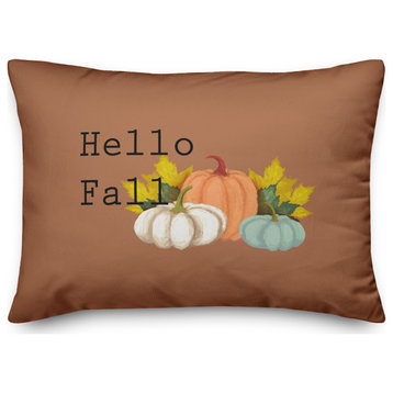 Hello Fall Pumpkin 14x20 Spun Poly Pillow