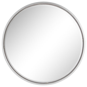 Contemporary Silver Metal Wall Mirror 56971
