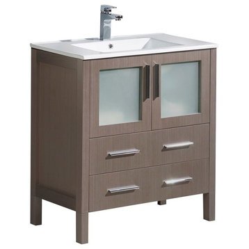 Fresca orino 30" Modern Bathroom Cabinet, Gray Oak