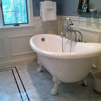Carrara Marble Basketweave Listello Border Black Dots Polished 4x12, 1 sheet
