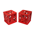 "Love" Red Decorative Wood Box, Pack of 2