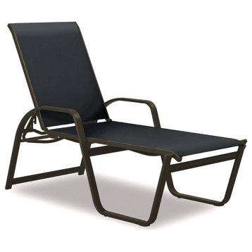 Aruba II 4-Position High Bed Chaise, Textured Beachwood, Black