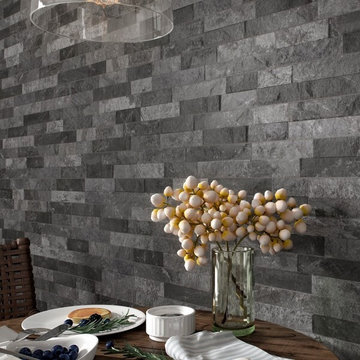Ordino Black Split Face Tiles - Direct Tile Warehouse