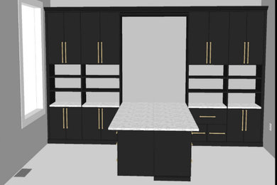 Trendy built-in desk home office photo in Other