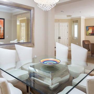 SEATING FOR 8 AT SQUARE DINING TABLE
