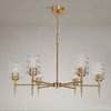 LNC Modern Contemporary 6-Light Polshed Gold Chandelier With Cylinder Glass