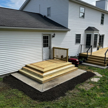 Pressure Treated Wood Deck with Cable Rail System