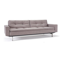 "Innovation" Dublexo Deluxe Begum Gray Sofa Bed / Arms / Stainless Steel Legs - Sofas