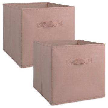 Nonwoven Pp Cube Solid Millennial Pink Square 11"x11"x11", Set Of 2