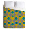 Deny Designs Mummysam Blue And Yellow Flower Duvet Cover - Lightweight