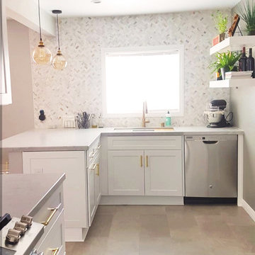 Removal of walls to open a small Long Beach kitchen