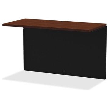 Lorell Walnut Laminate Commercial Steel Desk Series, 48"x24", Top, Black