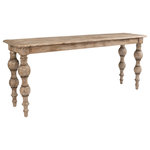 Kosas Home - Blair Natural Beige Console Table - Bring elegance to your home with this beautiful console table. Hand turned legs add sculptural design elements that, along with the distressed finish add to its lived-in, rustic charm. It's antique white-washed look and natural tones make this table the perfect new addition to any home.