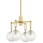 Hudson Valley Lighting - Jewett 4 Light Chandelier, Aged Brass Finish, Clear Glass - Features: