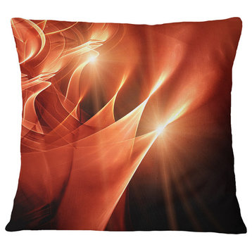 Abstract Warm Brown Fractal Design Contemporary Abstract Throw Pillow, 16"x16"