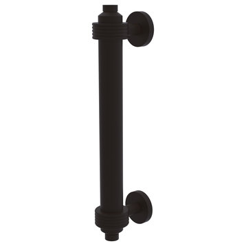 8" Door Pull With Groovy Accents, Oil Rubbed Bronze
