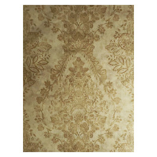 Embossed Victorian floral diamond damask gold Wallpaper, 8.5" X 11 ...