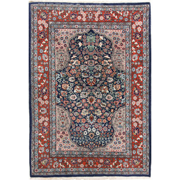 Oriental Rug Indo Keshan 5'7"x4'0" Hand Knotted Carpet