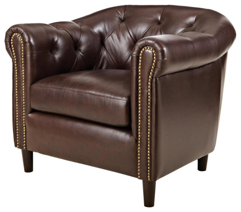 Chocolate Leather Club Chair