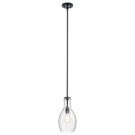 Everly 13.75" Black Hourglass Pendant 1-Light