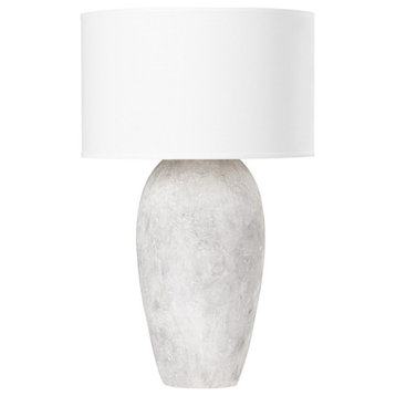 Troy Lighting Zeke 1-Light Table Lamp, Ceramic Gray/Off White, PTL1020-CWG