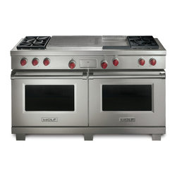 Wolf 60" Pro-Style Dual-Fuel Range, Stainless Steel | DF604GF - Gas Ranges And Electric Ranges