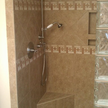 Master Bath with glass block