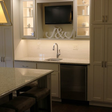 Davenport, IA- White Painted Kitchen With Gold Accents and Large Island