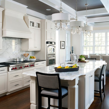 Sophisticated traditional "tuxedo" kitchen