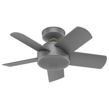 Hunter 30" Omnia Damp Rated Ceiling Fan and Wall Control, Matte Silver